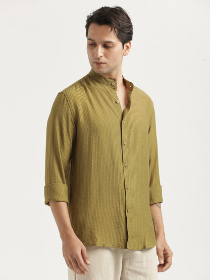 Textured Nylon Shirt Olive