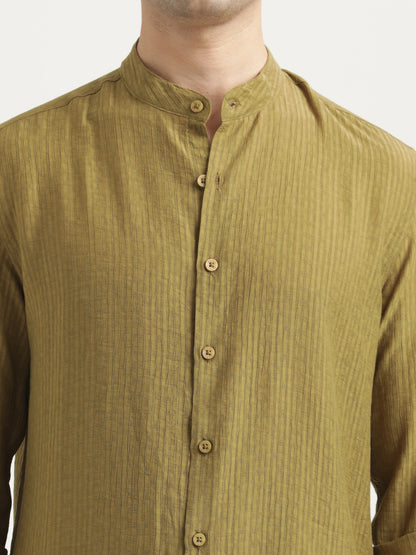 Textured Nylon Shirt Olive