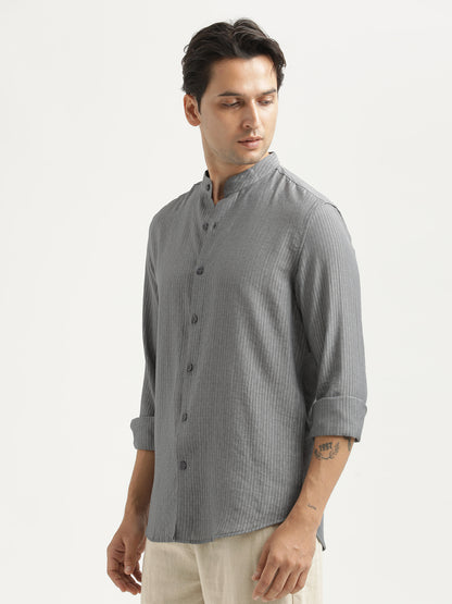 Textured Nylon Shirt Grey
