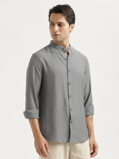 Textured Nylon Shirt Grey