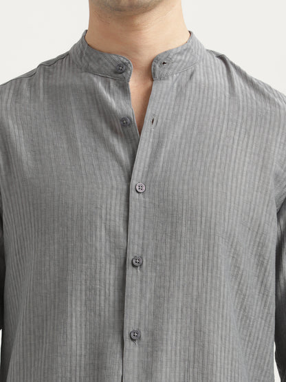 Textured Nylon Shirt Grey
