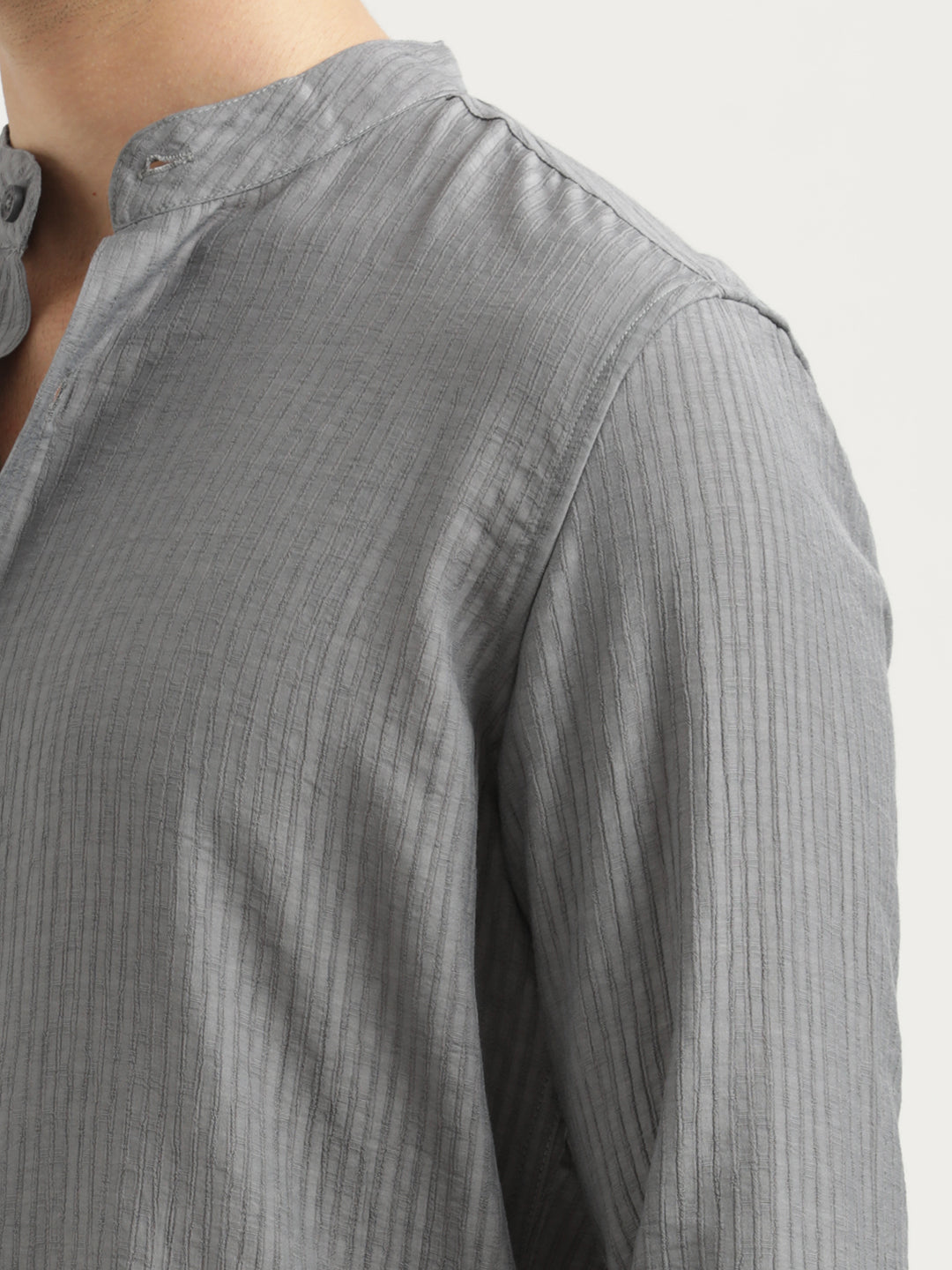 Textured Nylon Shirt Grey