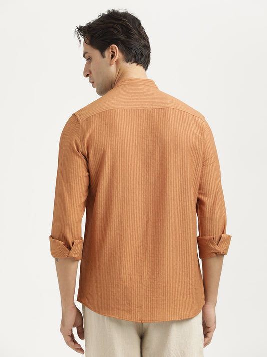 Textured Nylon Shirt Brown