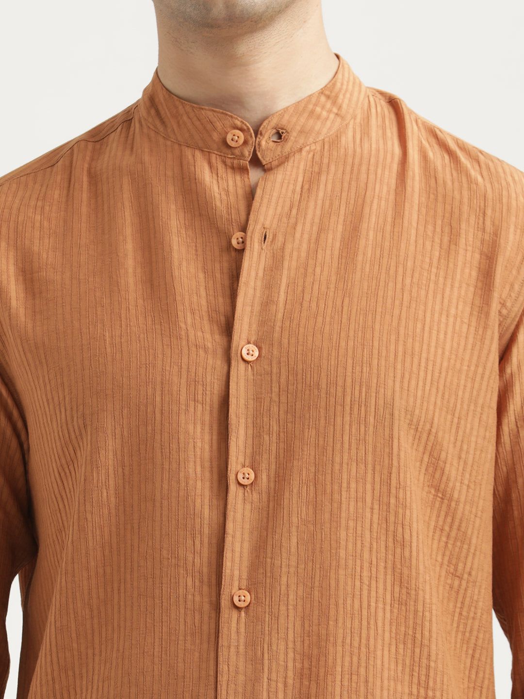 Textured Nylon Shirt Brown