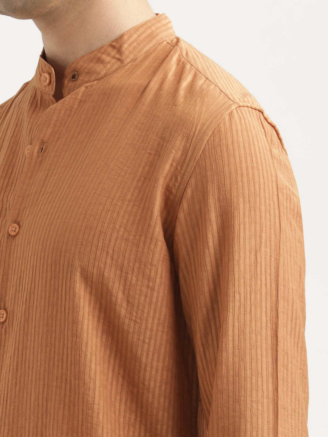 Textured Nylon Shirt Brown
