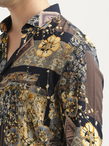 Printed Viscose Shirt Yellow