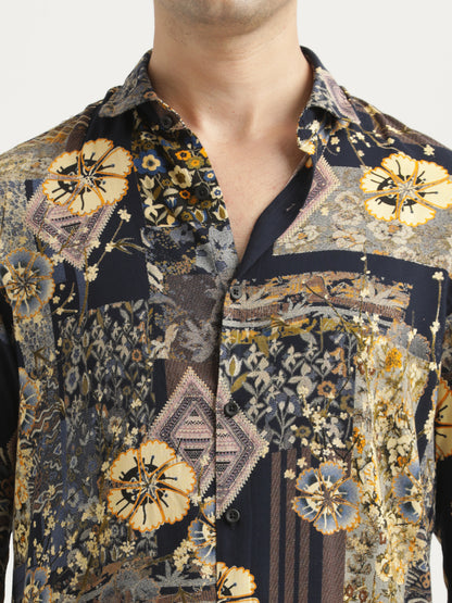 Printed Viscose Shirt Yellow