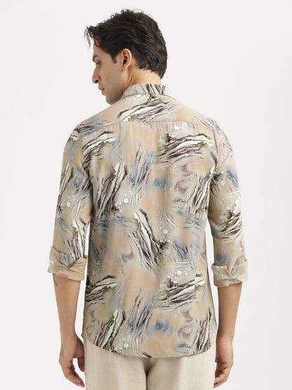 Printed Viscose Shirt Grey