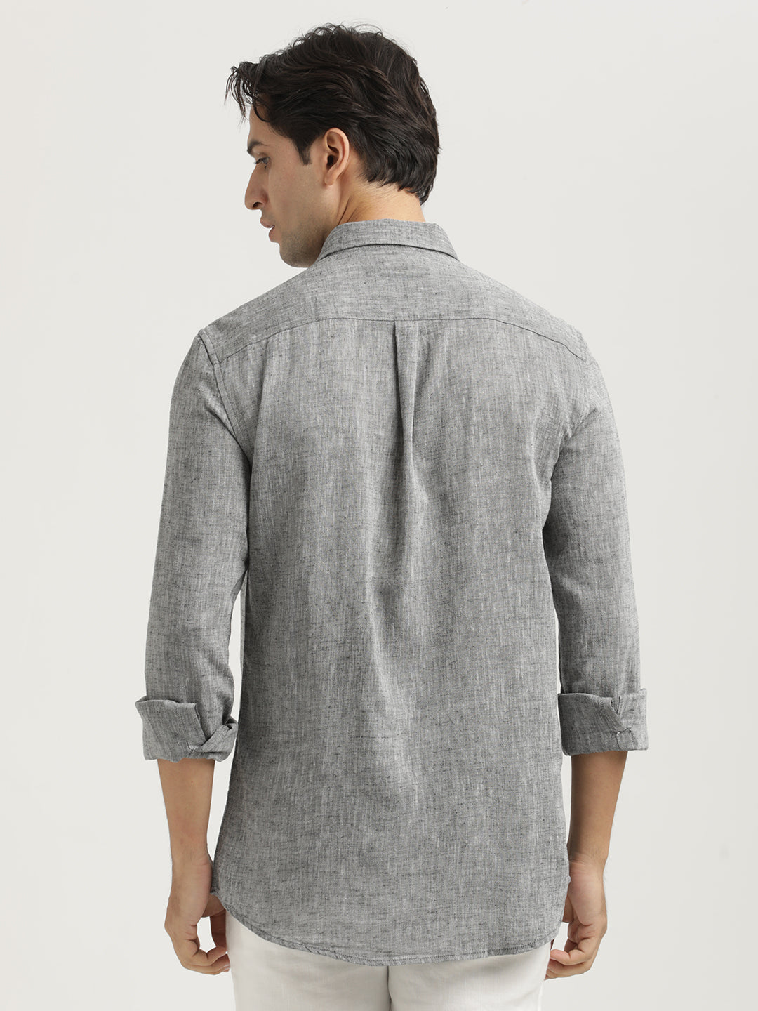Linen-Cotton Blend Shirt Black