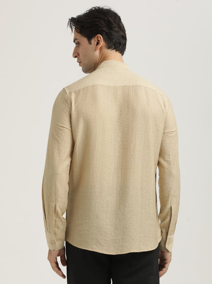 Textured Nylon Shirt Cream