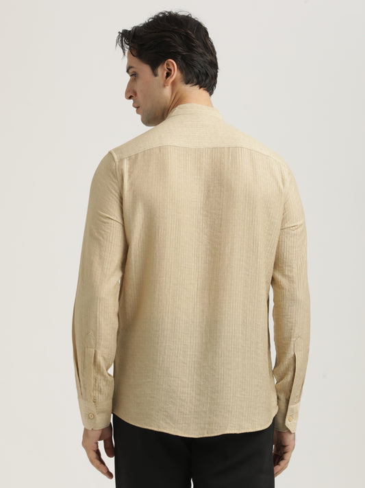 Textured Nylon Shirt Cream