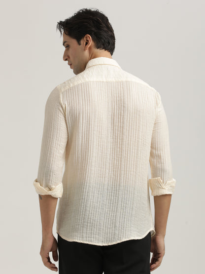 Feather Lite Nylon Shirt Cream