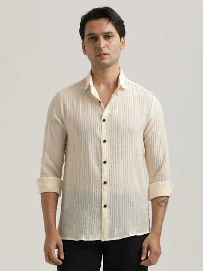Feather Lite Nylon Shirt Cream