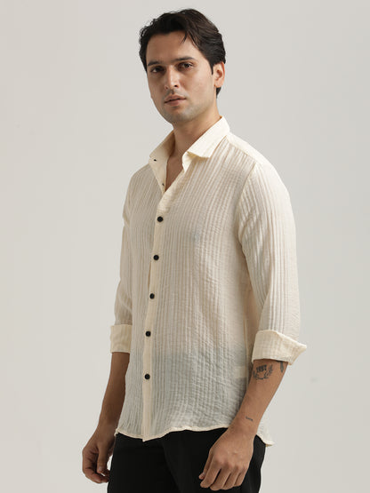 Feather Lite Nylon Shirt Cream