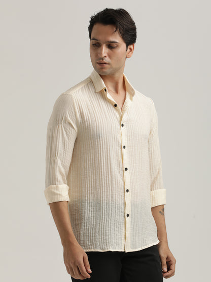 Feather Lite Nylon Shirt Cream