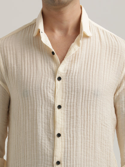 Feather Lite Nylon Shirt Cream