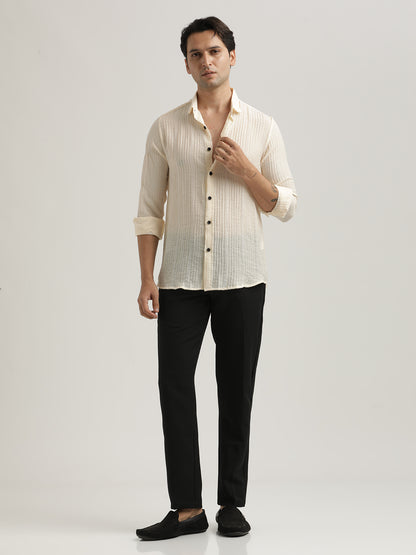 Feather Lite Nylon Shirt Cream