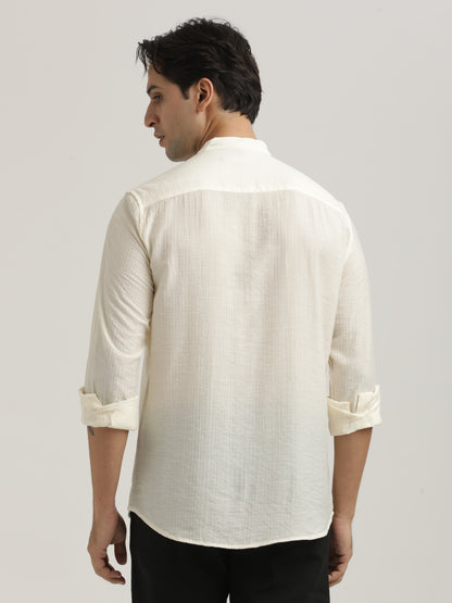 Textured Nylon Shirt White