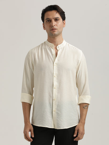 Textured Nylon Shirt White