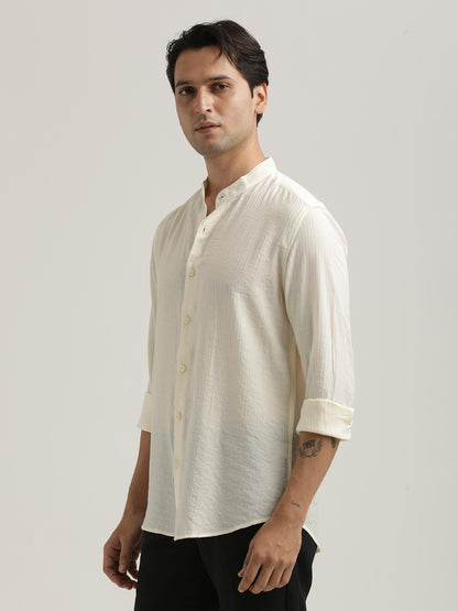 Textured Nylon Shirt White