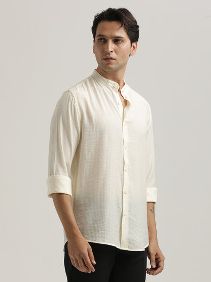 Textured Nylon Shirt White