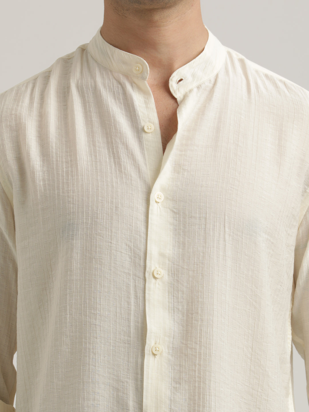 Textured Nylon Shirt White