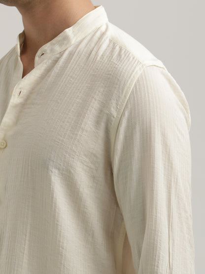 Textured Nylon Shirt White