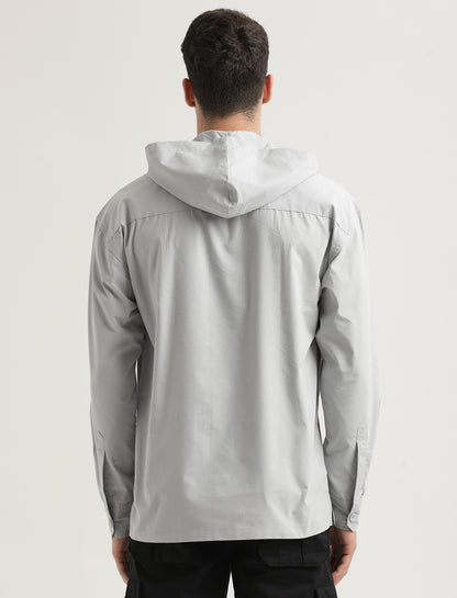 Double Pocket Drop Shoulder Shirt Lt Grey