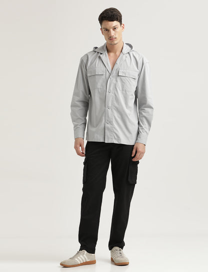 Double Pocket Drop Shoulder Shirt Lt Grey