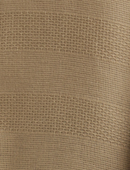 Textured Cotton Slim-Fit Shirt Khaki