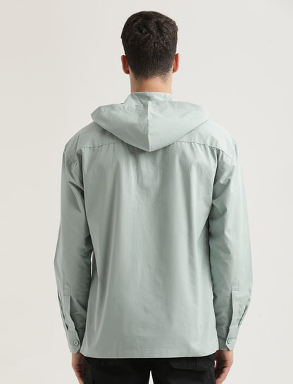 Double Pocket Drop Shoulder Shirt Lt Green