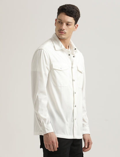 Corduroy Overshirt White