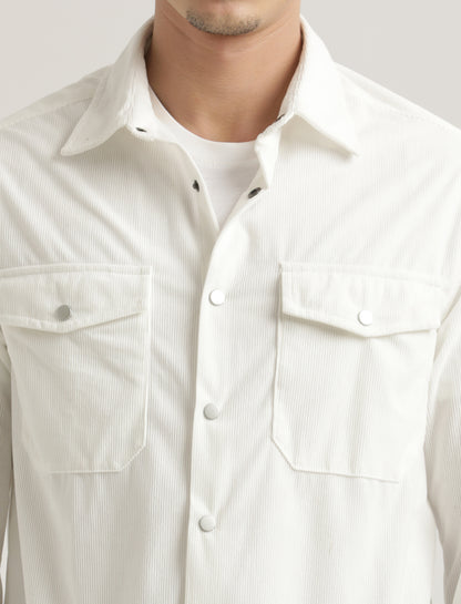Corduroy Overshirt White