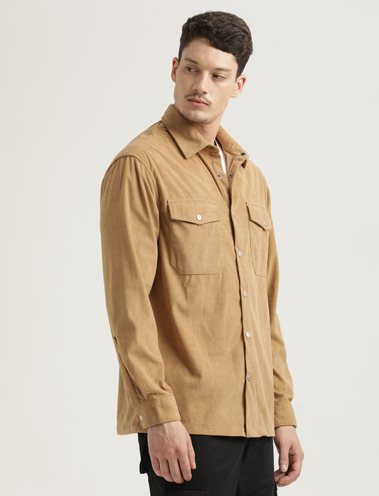Corduroy Overshirt Dk cream