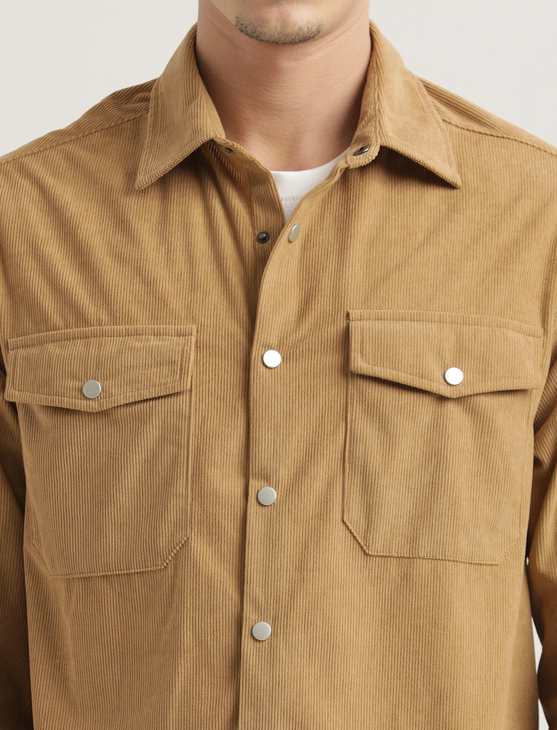 Corduroy Overshirt Dk cream
