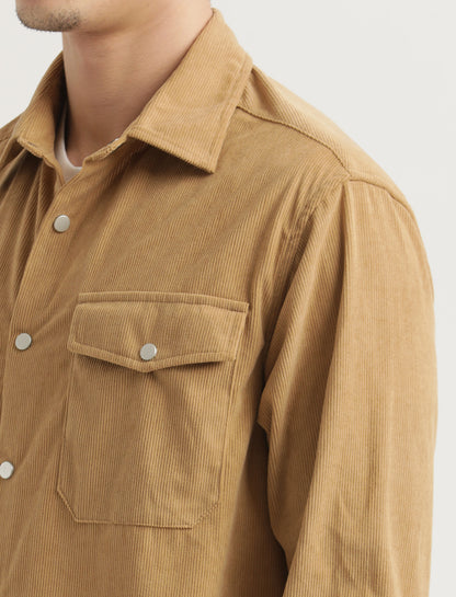 Corduroy Overshirt Dk cream