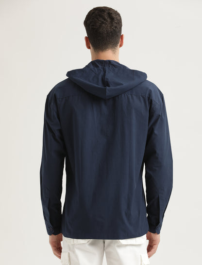 Double Pocket Drop Shoulder Shirt Navy