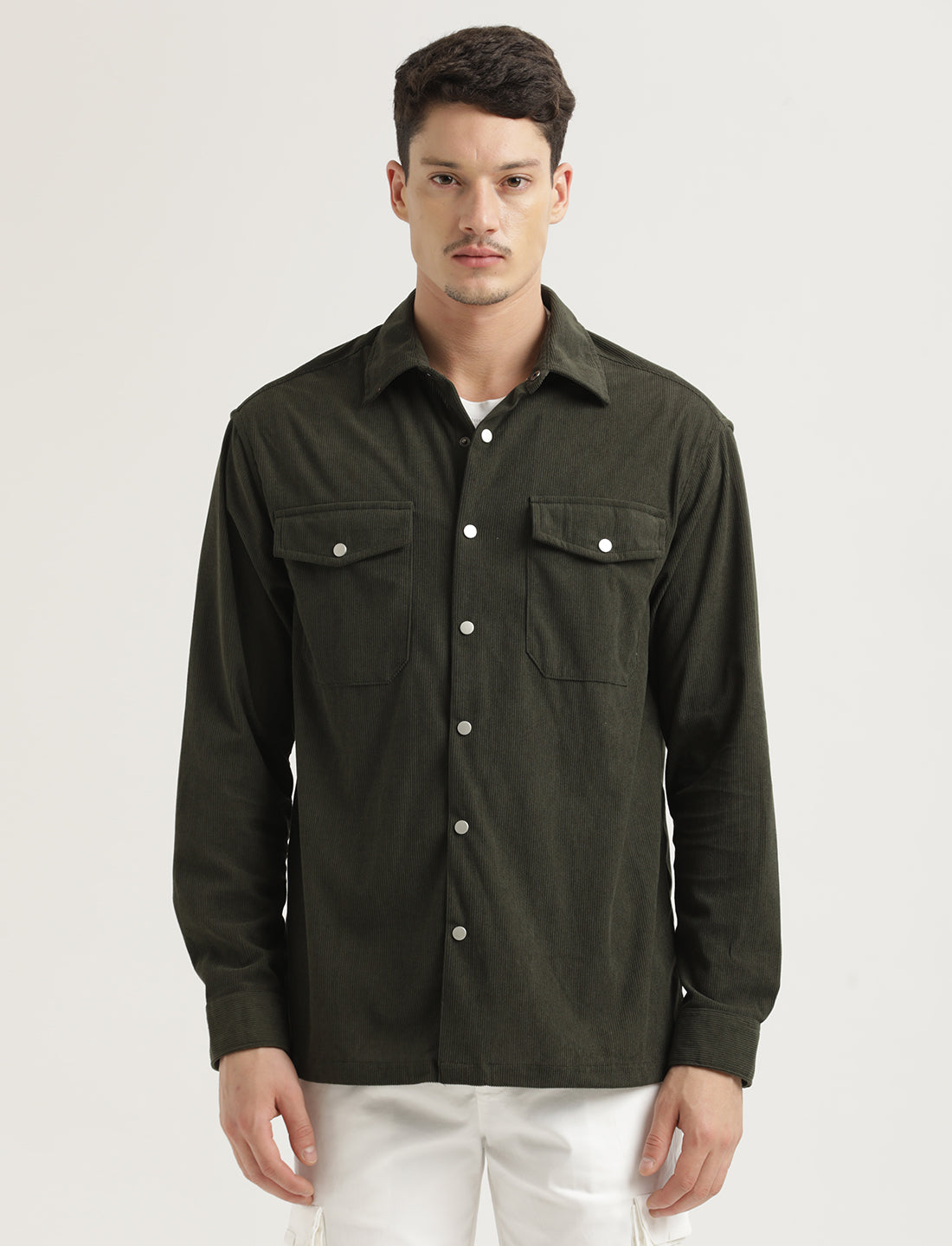 Corduroy Overshirt Green