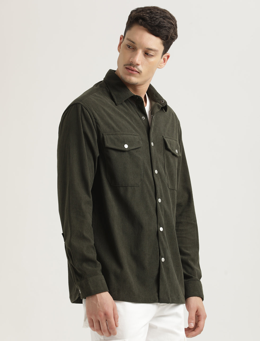 Corduroy Overshirt Green