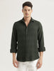 Textured Cotton Slim-Fit Shirt Green