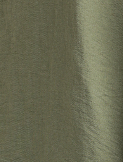 Mandarin Collar Nylon Shirt Olive