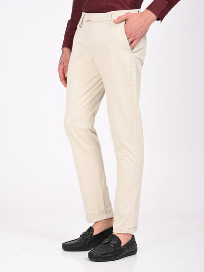 Stretch Trousers with Utility Pockets Beige