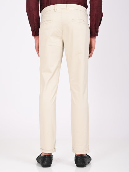 Stretch Trousers with Utility Pockets Beige