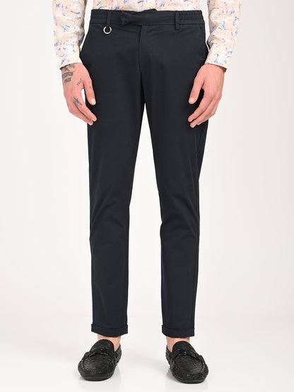 Stretch Trousers with Utility Pockets Navy
