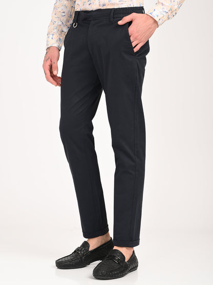 Stretch Trousers with Utility Pockets Navy