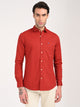 Cotton Shirt with Chest Pocket Red