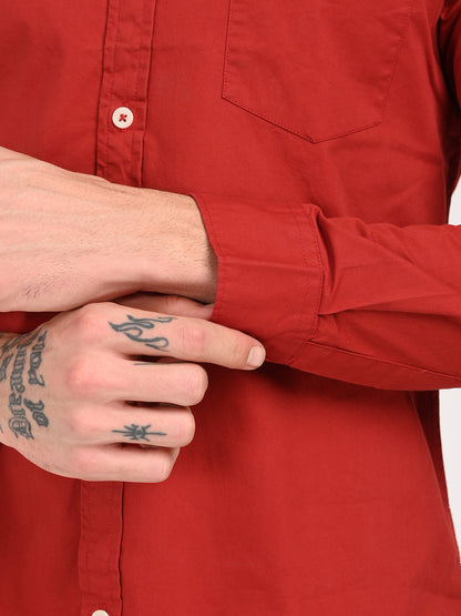 Red Cotton Shirt for Men