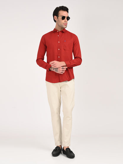 Red Cotton Shirt for Men