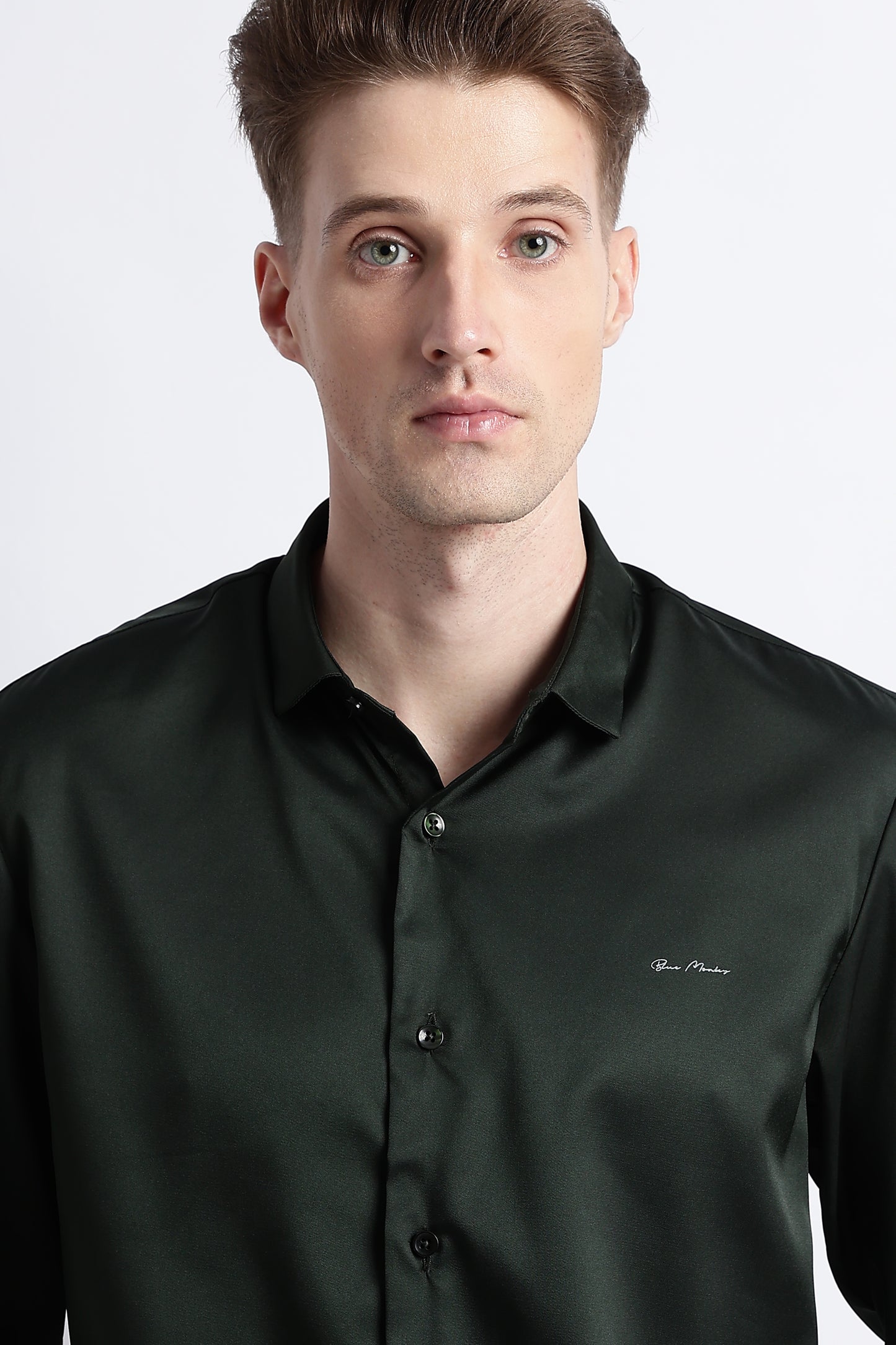 Smooth Satin Shirt Green