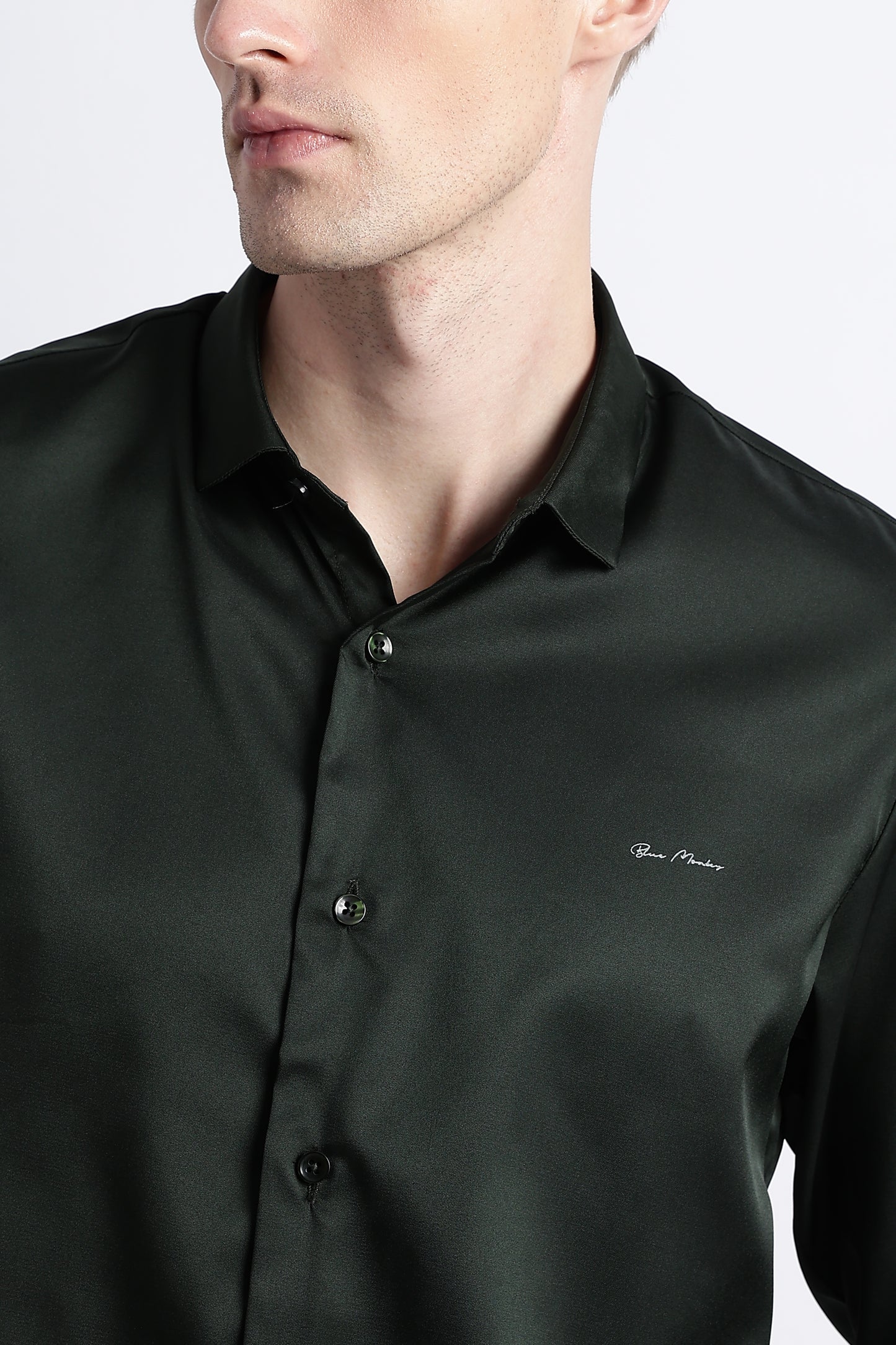 Smooth Satin Shirt Green